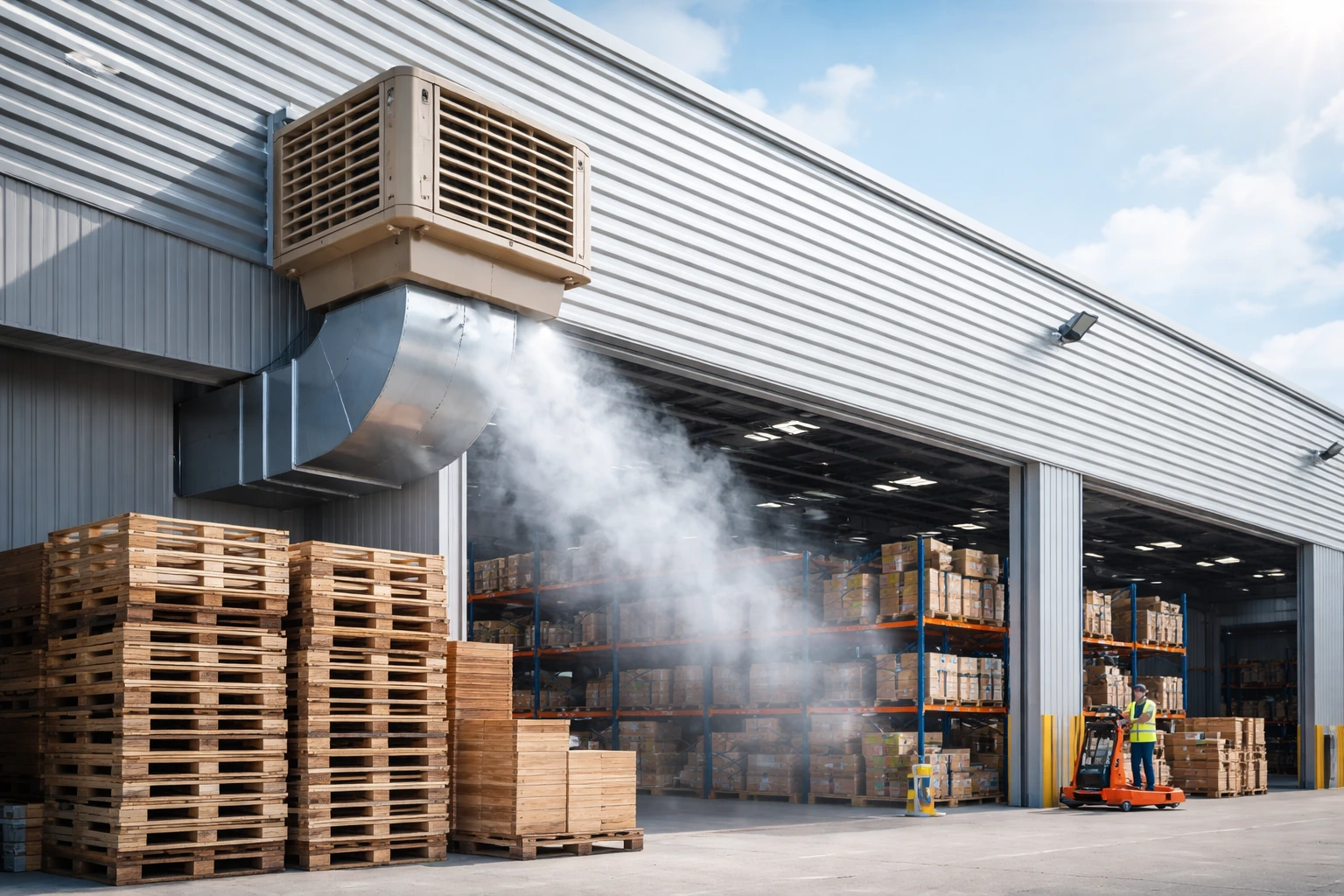 Rafraîchir un entrepôt : l&rsquo;efficacité du système adiabatique